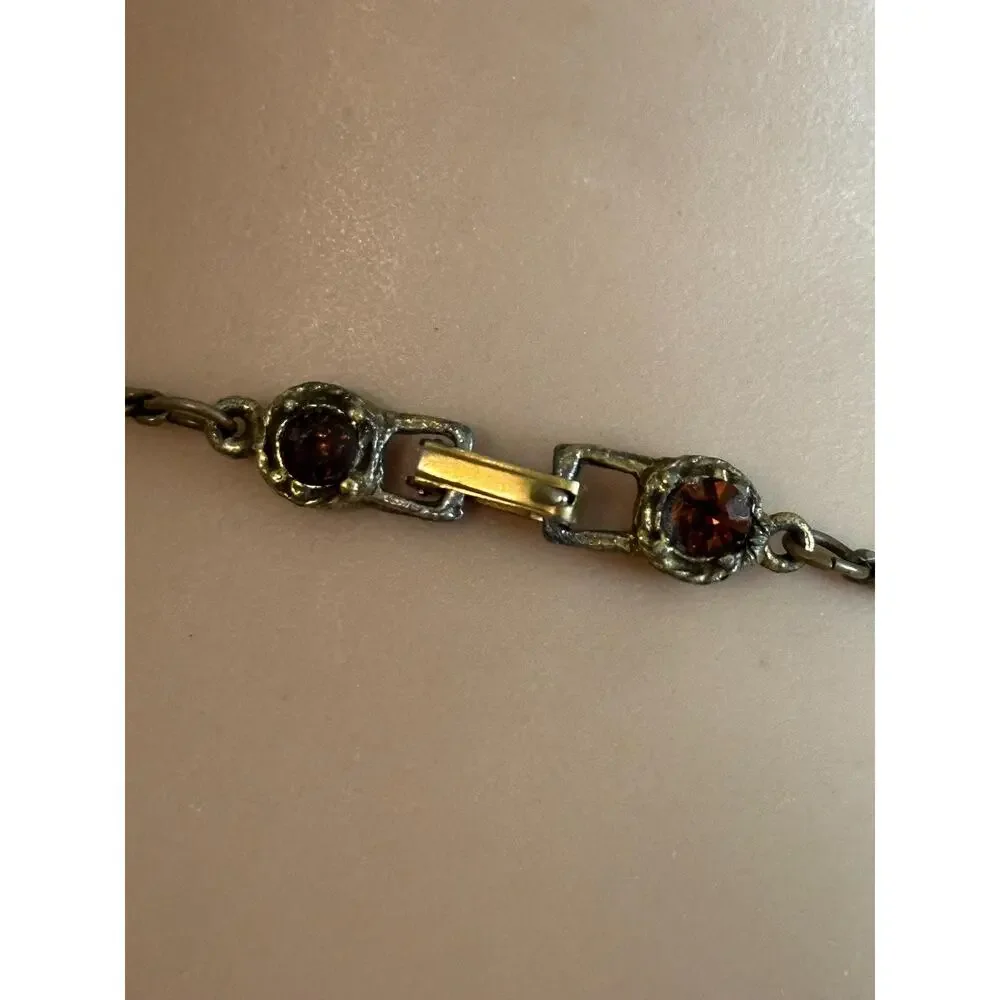 Vintage Czech Glass Statement Necklace | Repurposed 1930s–1950s Brooch